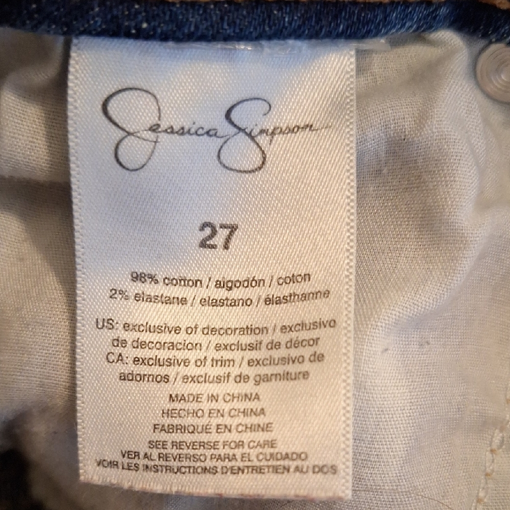 🔥🔥CLEARANCE🔥🔥 Jessica Simpson Medium Blue Distressed Straight Jeans. Size 27 - Picture 11 of 11
